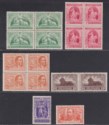 Click for more photos and details New Zealand 1920 KGV Victory Set incl Blocks Mint SG453-458 cat £70 toning on ½d