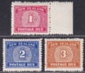 Click for more photos and details New Zealand 1949 KGVI Postage Due 1d 2d UM + 3d Mounted Mint SG D45-D47aw c£35