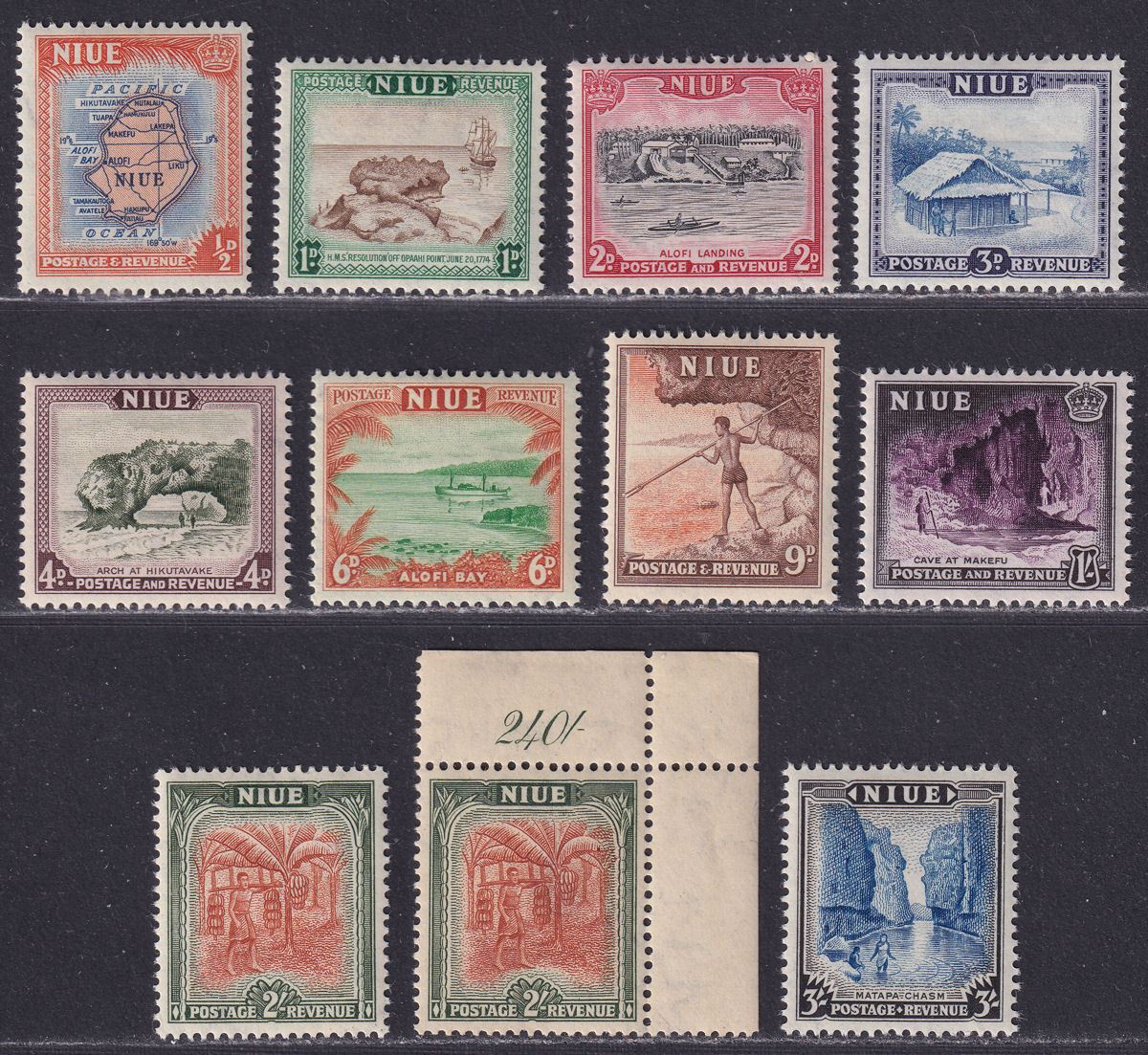 Niue 1950 King George VI Set Mint SG113-122 cat £22