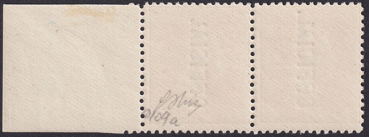 New Zealand 1931 KGV Official 2d Yellow Pair No Stop Variety Mint SG O98a c£115