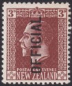 New Zealand 1930 KGV Official Overprint 3d Choc p14 No Stop Mint SG O99ba c£300