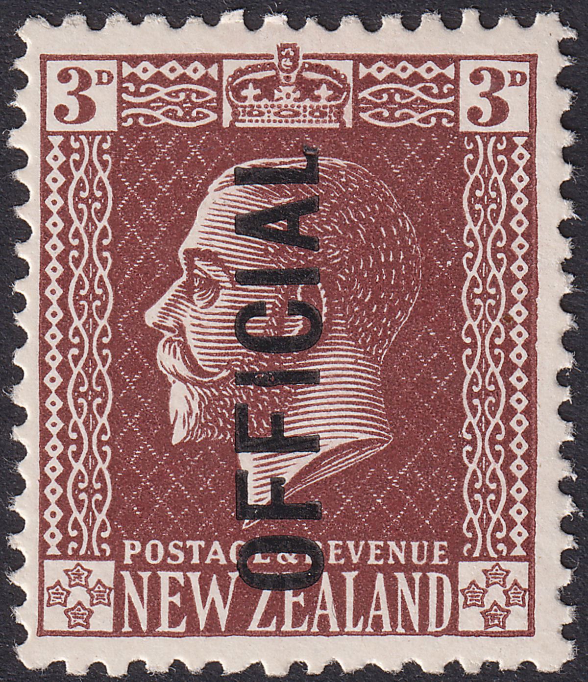 New Zealand 1925 KGV Official Overprint 3d p14x15 w No Stop Mint SG O99a c£125
