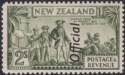 New Zealand 1942 KGVI Official Opt Cook 2sh Olive-Green p12½ Mint SG O132c c£80