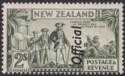 New Zealand 1944 KGVI Official Opt Cook 2sh Ol-Green p14x13½ Mint SG O132d c£65