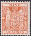New Zealand 1931 KGV Postal Fiscal 9sh Brn-Or Cowan wmk Single Mint SG F154 c£60