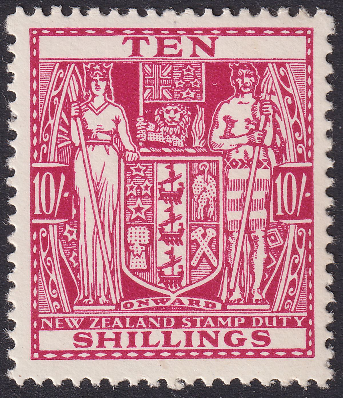 New Zealand 1931 KGV Postal Fiscal 10sh Cowan wmk Single Mint SG F155 cat £30