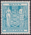 New Zealand 1940 KGVI Postal Fiscal 7sh Pale Blue Mint SG F197 cat £65