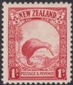 Click for more photos and details New Zealand 1936 KGV Kiwi 1d Scarlet p13½x14 Mint SG557b cat £95