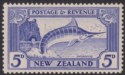 Click for more photos and details New Zealand 1935 KGV Marlin 5d Ultramarine p13½x14 Mint SG563c cat £55
