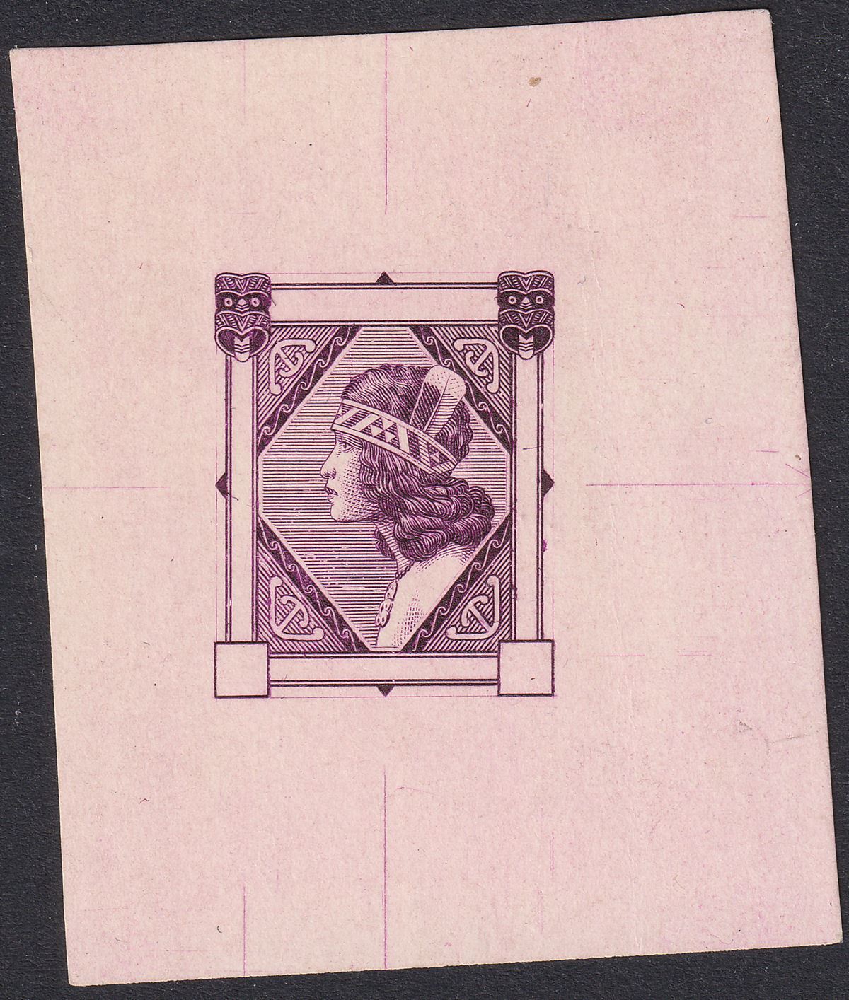 New Zealand 1935 KGV Maori Girl 3d Purple Bohumil Heinz Test Die Proof SG561P