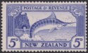 Click for more photos and details New Zealand 1936 KGV 5d Ultramarine p13-14x13½ wmk Inverted Mint SG584aw cat £95