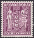 New Zealand 1935 KGV Postal Fiscal 12sh6d Deep Plum Mint SG F156 cat £250