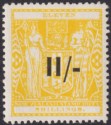 New Zealand 1942 KGVI Postal Fiscal 11sh Opt Yellow wmk Multi Mint SG F215 c£180