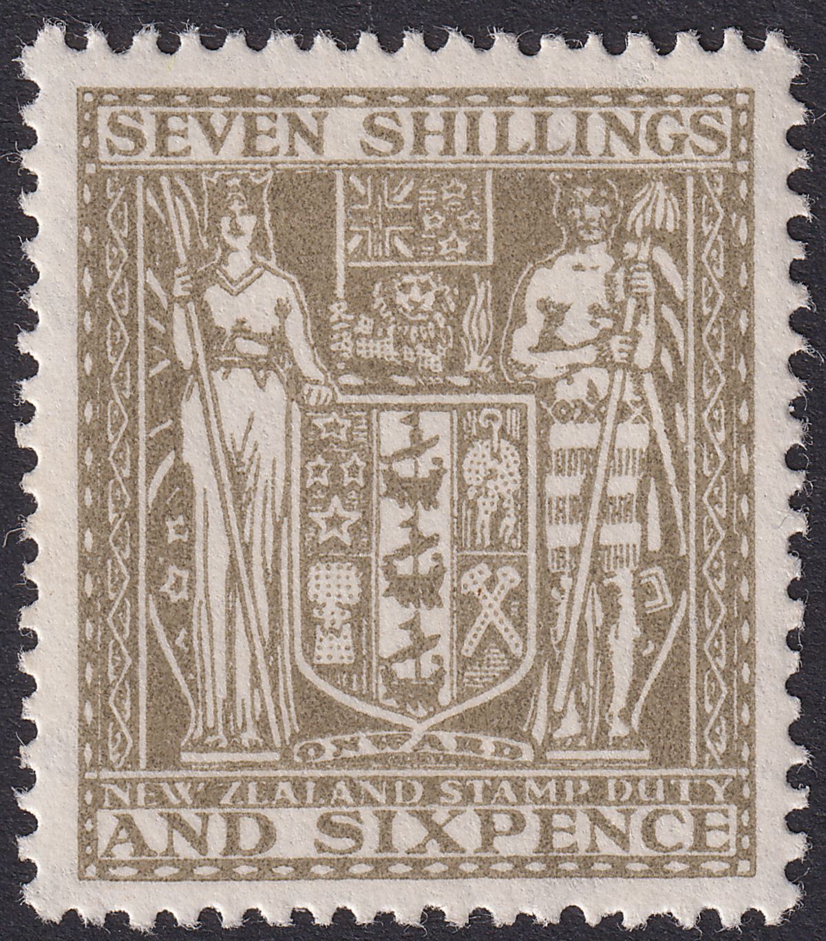 New Zealand 1940 KGVI Postal Fiscal 7sh6d wmk Single Mint SG F185 cat £275
