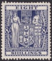 New Zealand 1950 KGVI Postal Fiscal 8sh wmk Multi Invert Mint SG F199w THINNED
