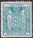 New Zealand 1940 KGVI Postal Fiscal 7sh Pale Blue Mint SG F197 cat £65