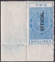 New Zealand 1914 KGV Official Overprint 2sh Blue p14 Corner Mint SG O82 cat £80