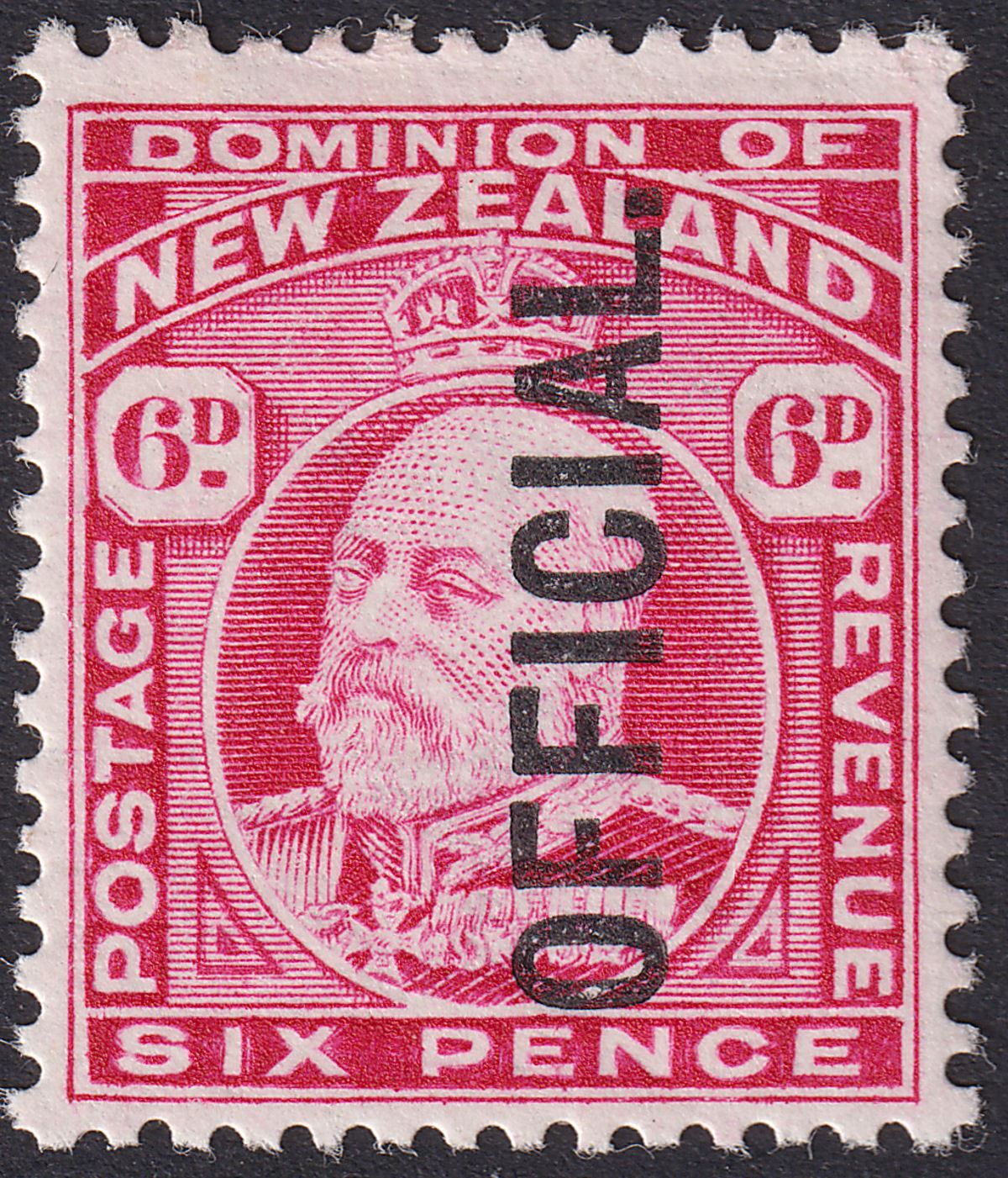 New Zealand 1910 KEVII Official Overprint 6d Carmine Mint SG O75 cat £35