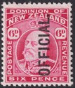 New Zealand 1910 KEVII Official Overprint 6d Carmine Mint SG O75 cat £35