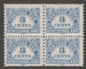 Newfoundland 1949 KGVI 3c Postage Due perf 11x9 Mint Block SG D3a