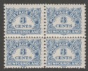Click for more photos and details Newfoundland 1949 KGVI 3c Postage Due perf 11x9 Mint Block SG D3a