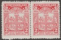 Newfoundland 1910 KGV Colonisation 2c p12x14 Mint Pair SG107
