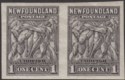 Click for more photos and details Newfoundland 1932 KGV Atlantic Cod 1c Grey Imperforate Pair Mint SG222a cat £48