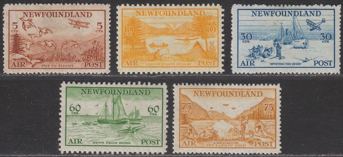 Newfoundland 1933 King George V Airmail Set Mint SG230-234 cat £170