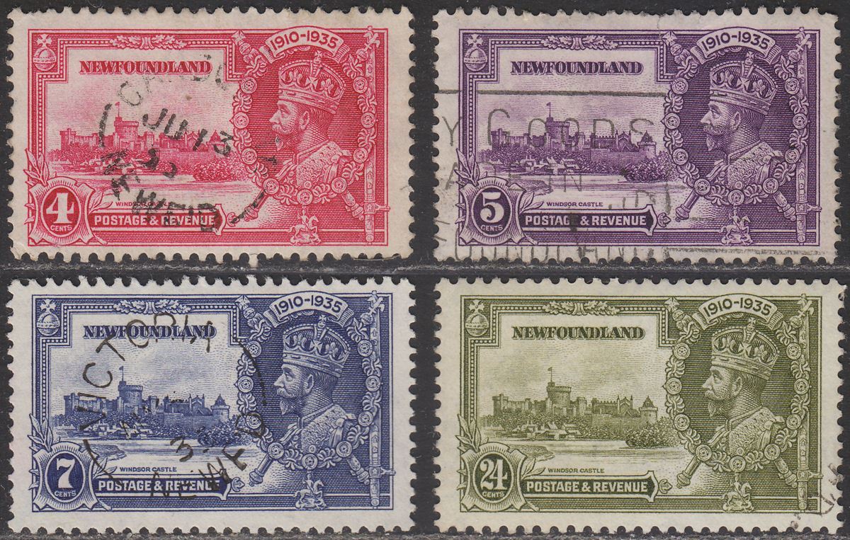 Newfoundland 1935 KGV Silver Jubilee Used Set SG250-253 cat £40