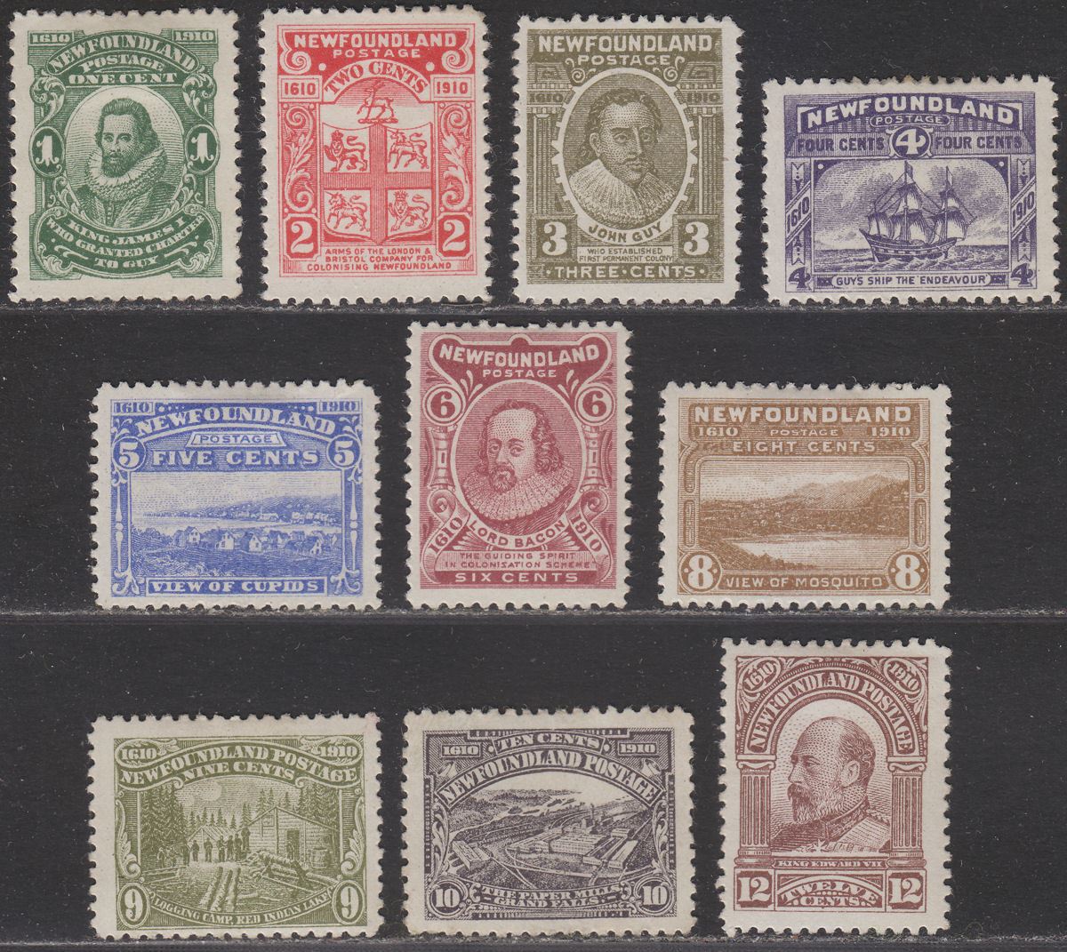 Newfoundland 1910 King George V Set to 12c Perf 12 Mint SG95-104 c£400 w faults