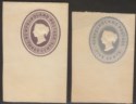 Click for more photos and details Newfoundland 1890 Queen Victoria 3c, 5c Postal Stationery Cutouts Unused