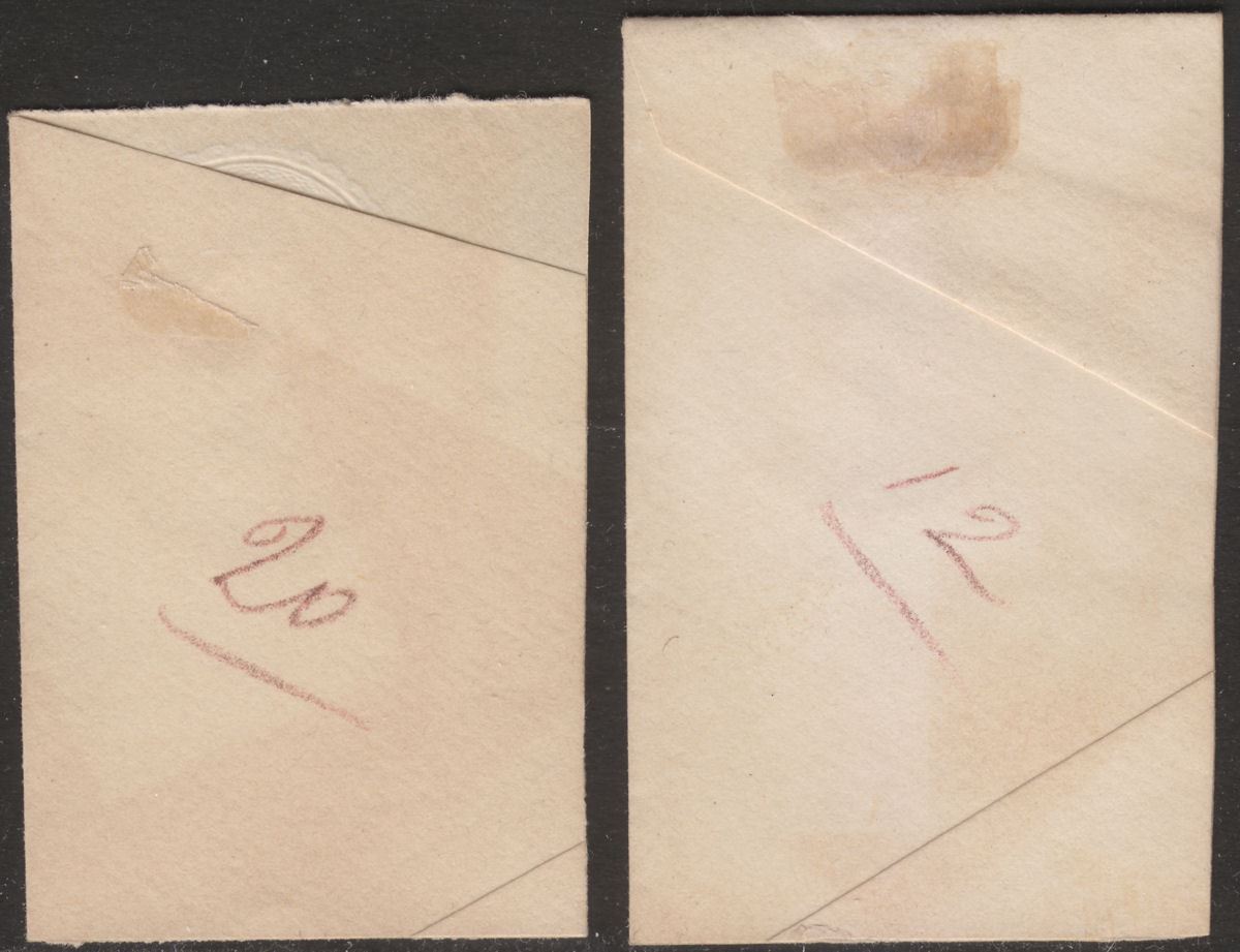 Newfoundland 1890 Queen Victoria 3c, 5c Postal Stationery Cutouts Unused