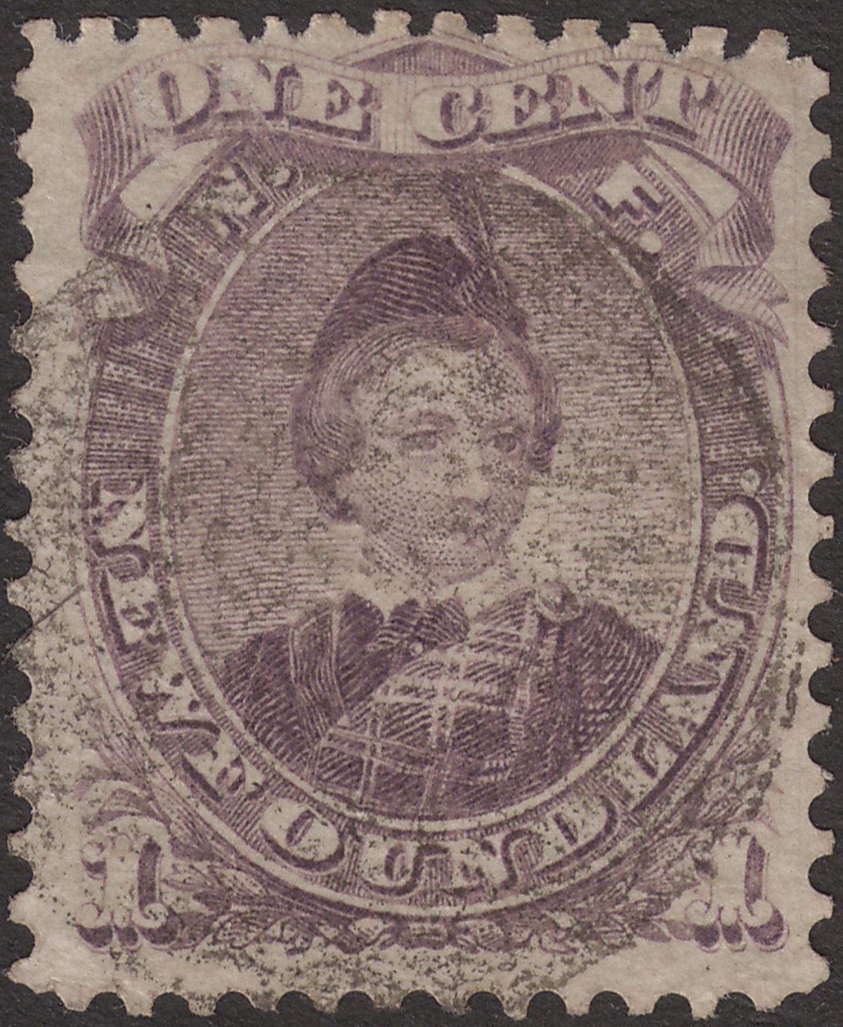 Newfoundland 1868 QV Prince of Wales 1c Dull Purple type I Used SG34 cat £60