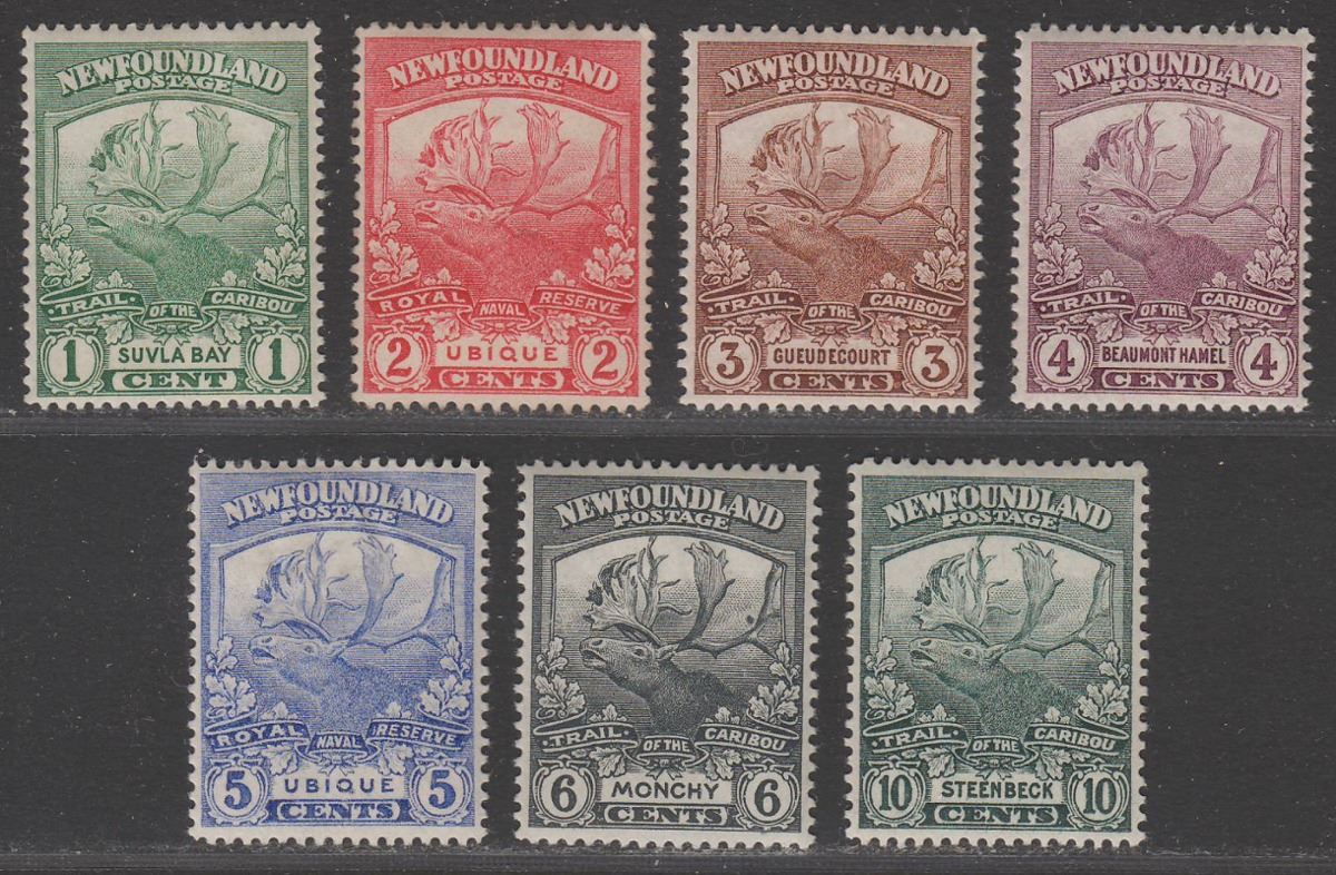 Newfoundland 1919 KGV Caribou Part Set to 10c Mint Contingent 