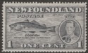 Newfoundland 1937 KGVI Coronation Cod 1c Line Perf 14 Variety Fish-Hook SG257b