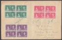 Click for more photos and details Newfoundland 1937 KGVI Coronation Block Set Used on Registered Cover to England