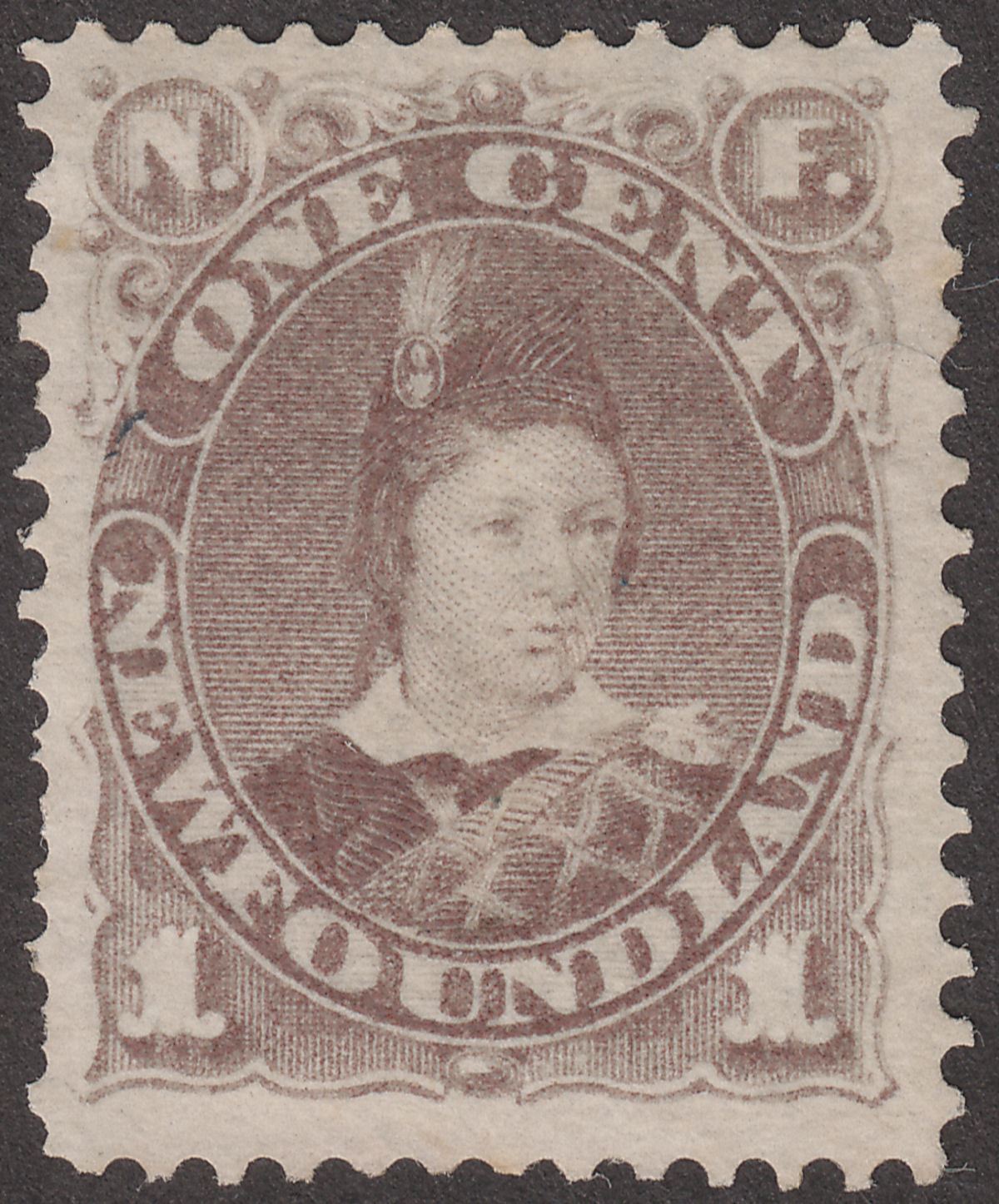 Newfoundland 1880 QV Prince of Wales 1c Dull Grey-Brown Mint SG44 cat £60