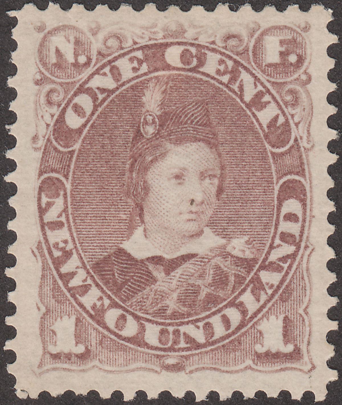 Newfoundland 1880 QV Prince of Wales 1c Dull Brown Mint SG44a cat £60