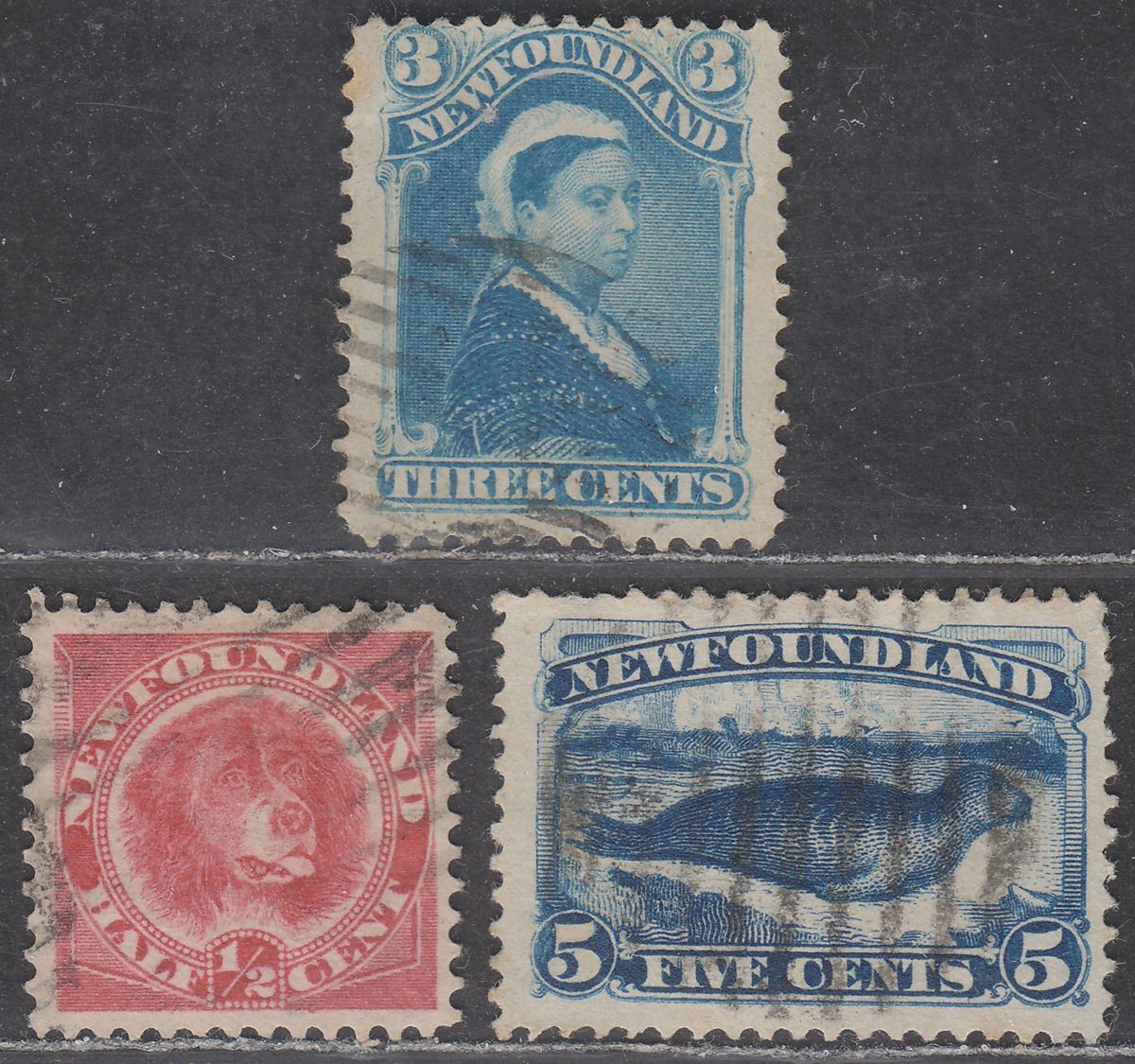Newfoundland 1880-87 Queen Victoria Selection Used SG47 SG49 SG53