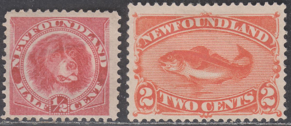 Newfoundland 1887 QV ½c Rose-Red, 2c Orange-Vermilion Mint SG49 SG51 cat £50