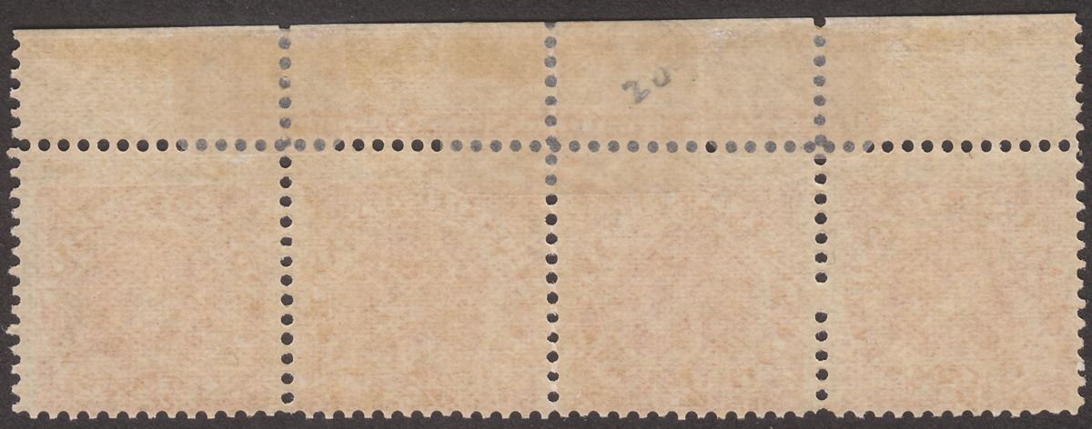 Newfoundland 1887 QV Dog ½c Rose-Red Imprint Strip of 4 Mint SG49