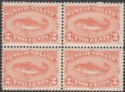 Click for more photos and details Newfoundland 1887 QV 2c Orange-Vermilion Block of 4 Mint SG51 cat £140