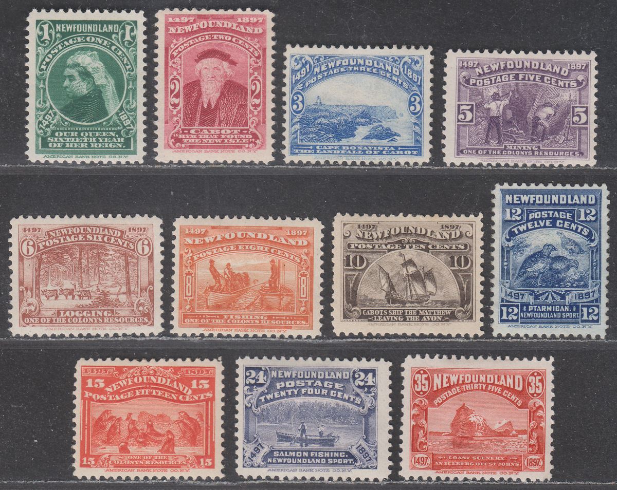 Newfoundland 1897 QV 400th Anniv Discovery Part Set to 35c Mostly Mint