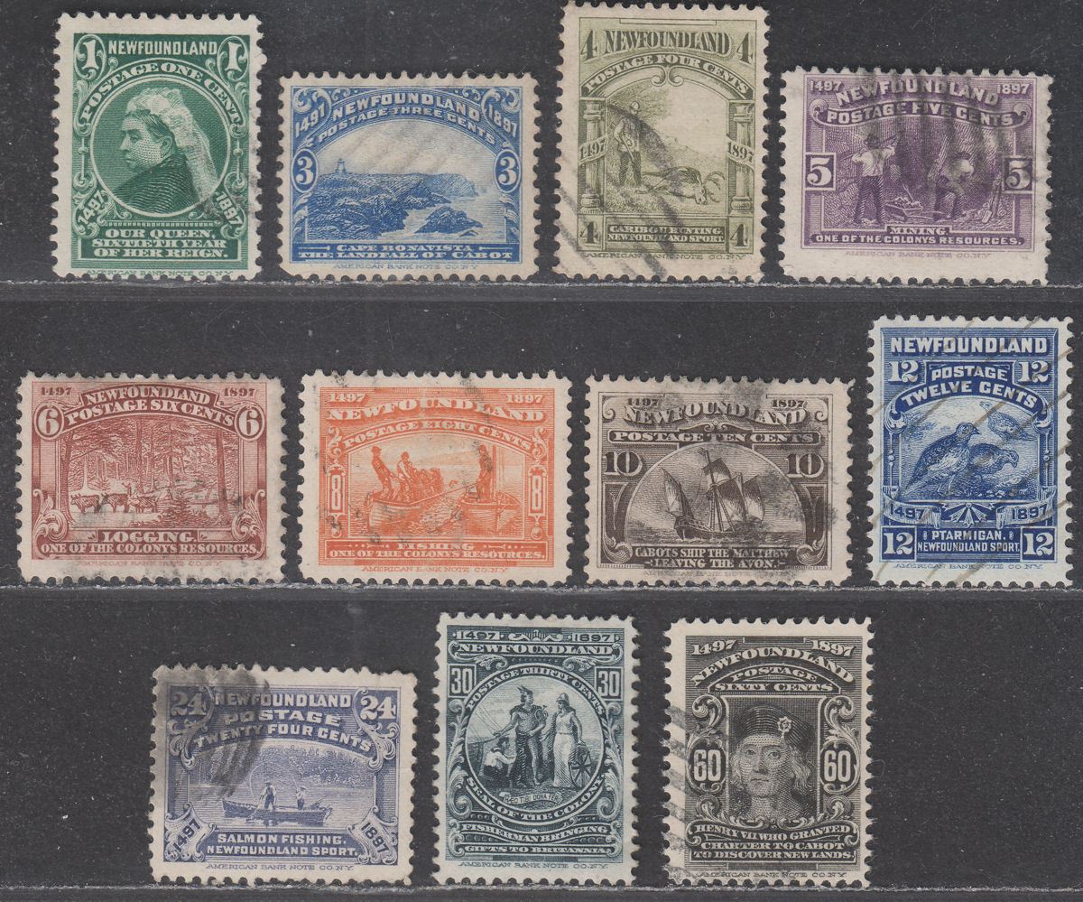 Newfoundland 1897 QV 400th Anniv Discovery Part Set to 60c Mostly Used
