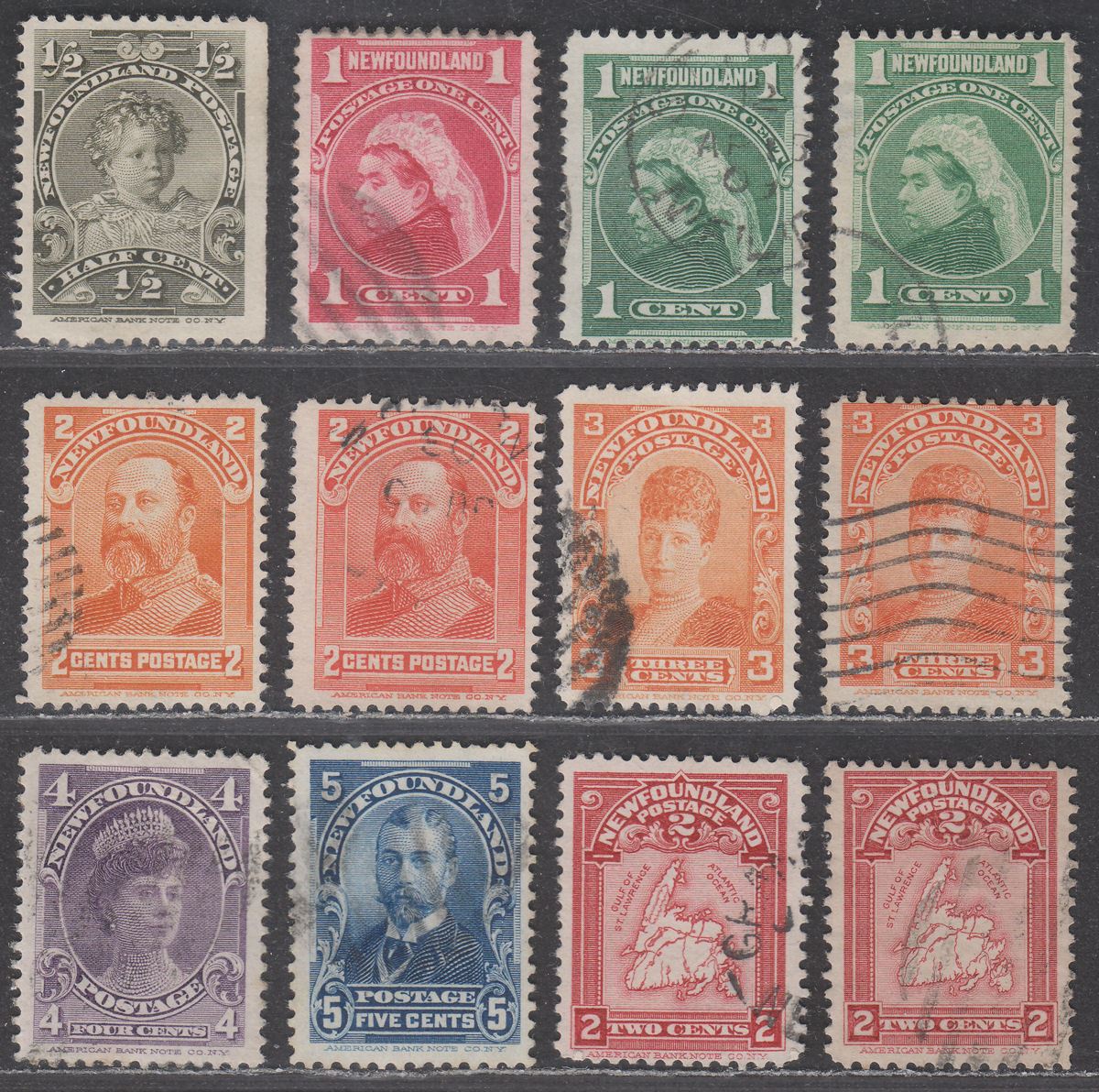 Newfoundland 1897 Queen Victoria Royal Family Set Used SG83-90 cat £32