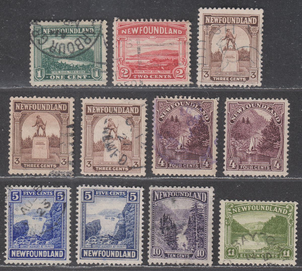 Newfoundland 1923 King George V Part Set to 11c Used