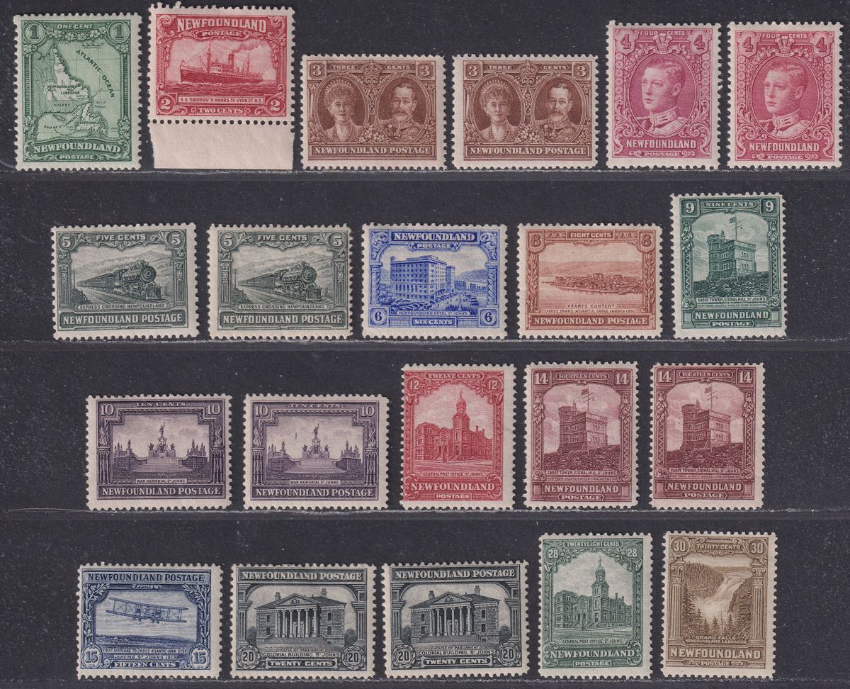 Newfoundland 1928 KGV Publicity Issue De La Rue Set Mint SG164-178 cat £170+
