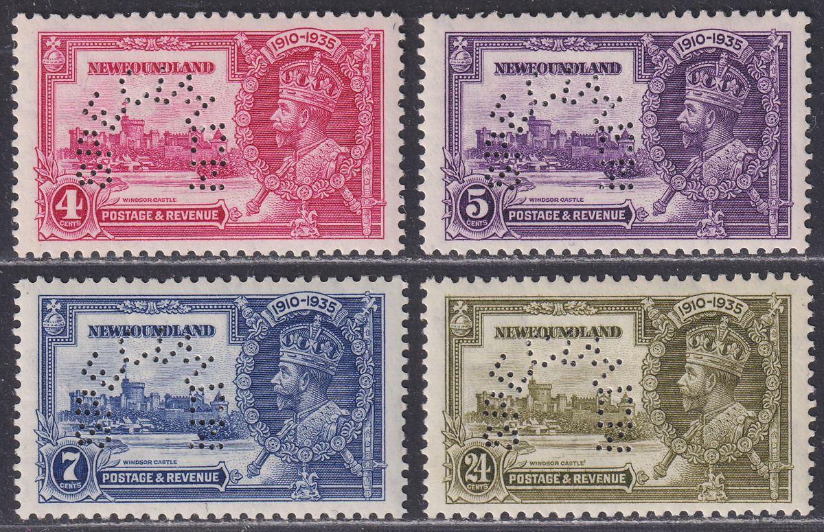 Newfoundland 1935 KGV Silver Jubilee SPECIMEN Perf Set Mint SG250s-253s cat £225