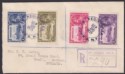 Click for more photos and details Newfoundland 1935 KGV Silver Jubilee Set Used on Registered Cover to UK