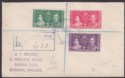 Click for more photos and details Newfoundland 1937 KGVI Coronation Set Used on Registered First Day Cover
